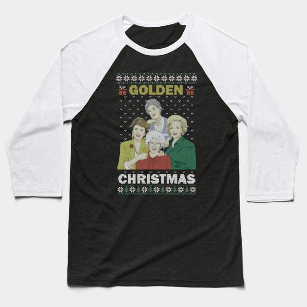 The Golden Girls Ugly Christmas Sweater Baseball T-Shirt by Pop Laris Manis